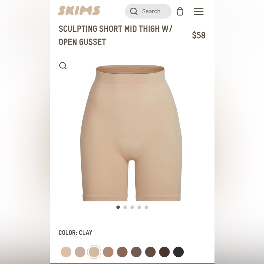 NIP Skims Seamless Sculpting Short Mid Thigh Clay Small/Medium